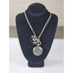 Vintage Pocket Watch Necklace Rocking Horse Charm Long Chain