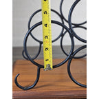 Vintage Countertop Wine Bottle Rack | Wood & Black Metal | Holds 3 Bottles