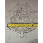 Vintage Soga Japan Frosted Glass Christmas Tree Serving Plate 8x6.5