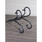 Vintage Iron Plate Stand | Black Metal Display Easel | Rustic Plate Holder