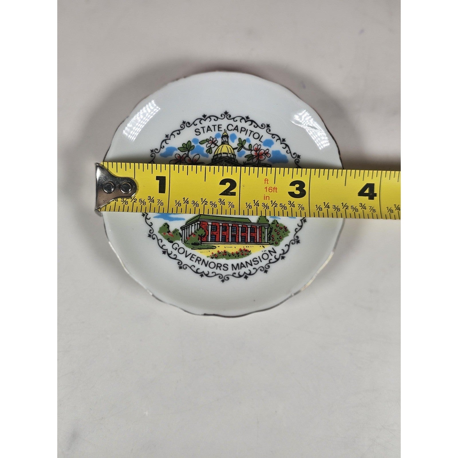 Vintage Georgia Souvenir Plate Mini Capitol Governor Mansion 3.5"