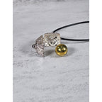 Vintage Harmony Ball Pendant Necklace Purple Stone Filigree