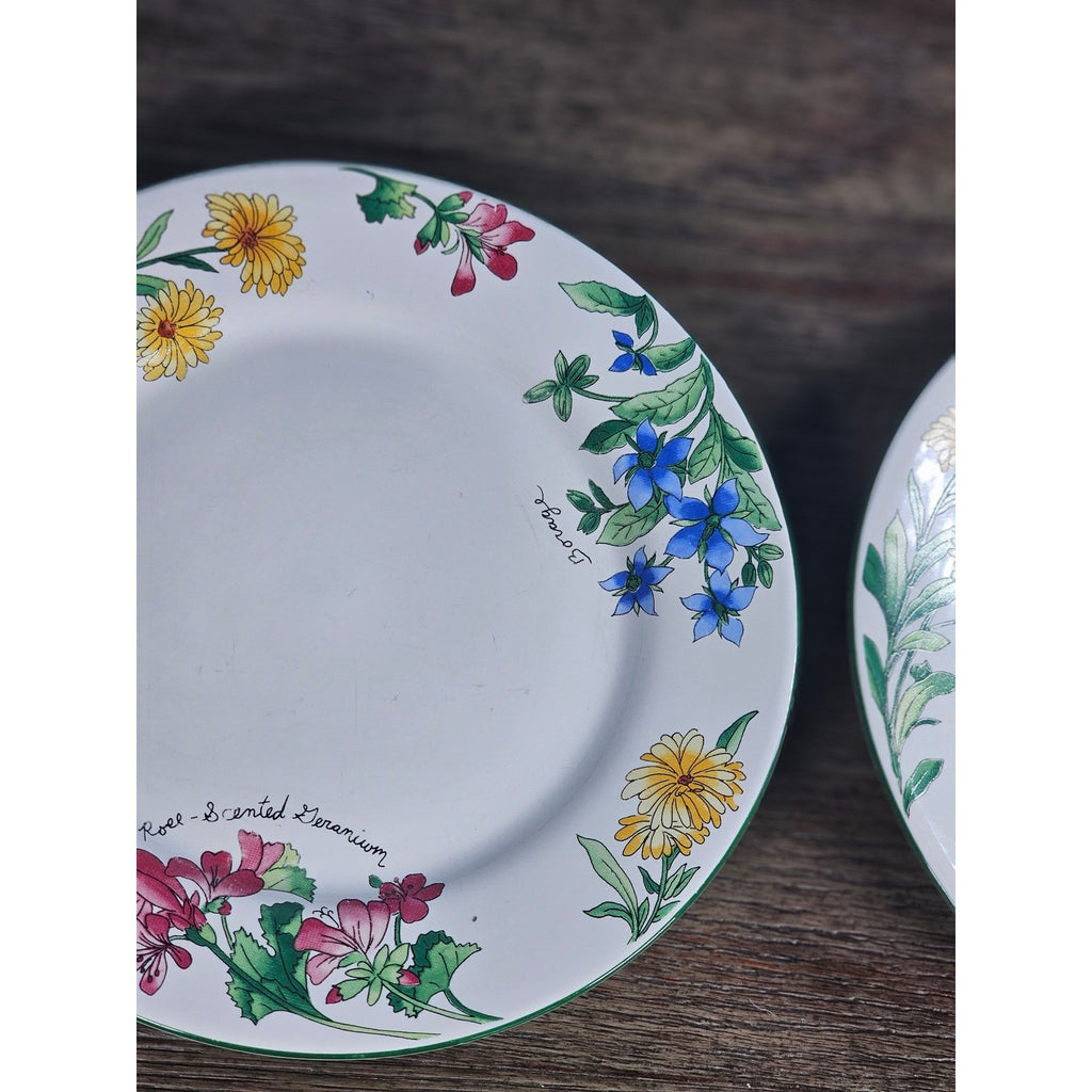 Vintage Majesticware Geranium Dessert Plates Set of 2 Sue Zipkin 8 Inch