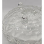Vintage Fostoria American Cubist Glass Bowl 3 Footed Sawtooth Rim