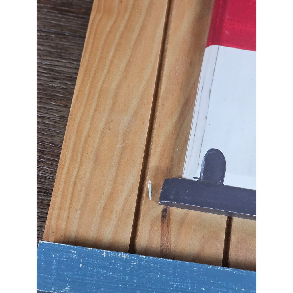 Rustic Wooden Lighthouse Wall Decor Nautical Coastal Accent 12 x 7.5