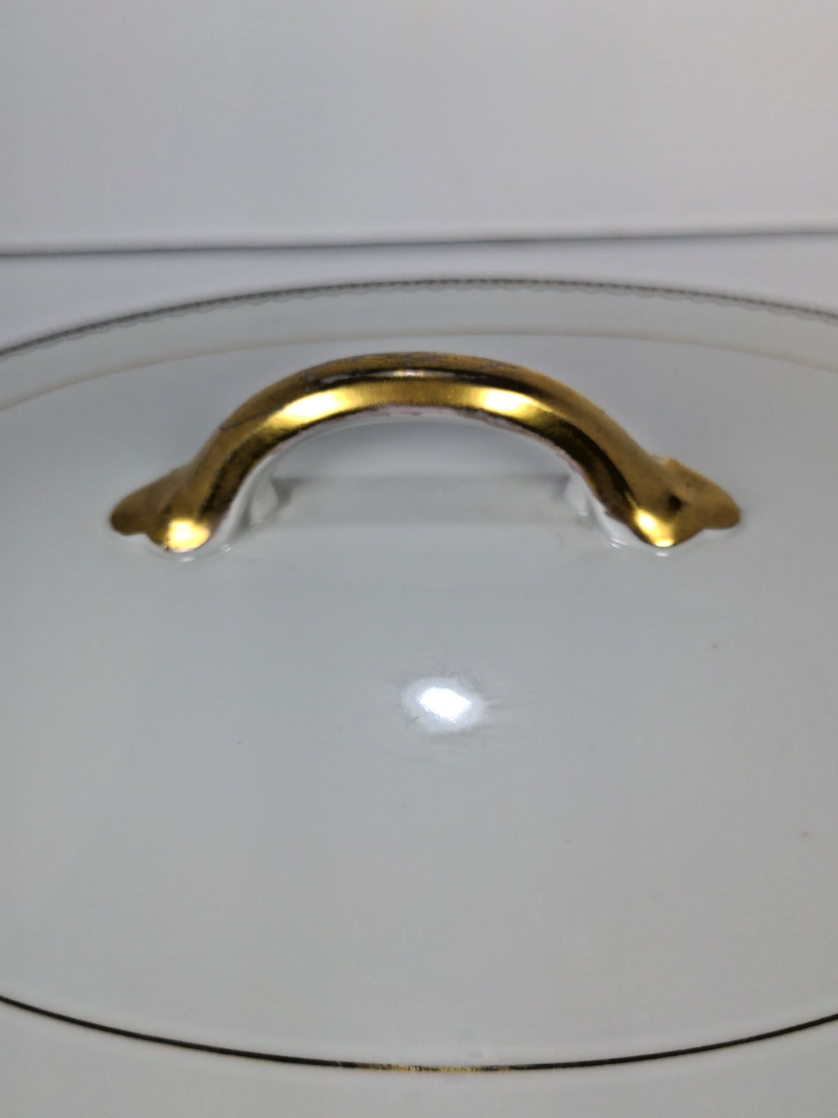 Noritake Keyboard Covered Casserole Gold Rim Serving Bowl W/ Lid Japan 8.25”