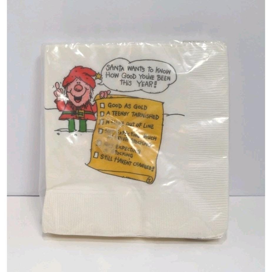 Vintage Hallmark Christmas Napkins Santa Holiday Unopened 16