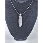 Vintage Sterling Silver Blue Enamel Script Pendant Necklace