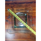 Vintage Green Glass Square Serving Dish Wavy Edge Plate Mid Century