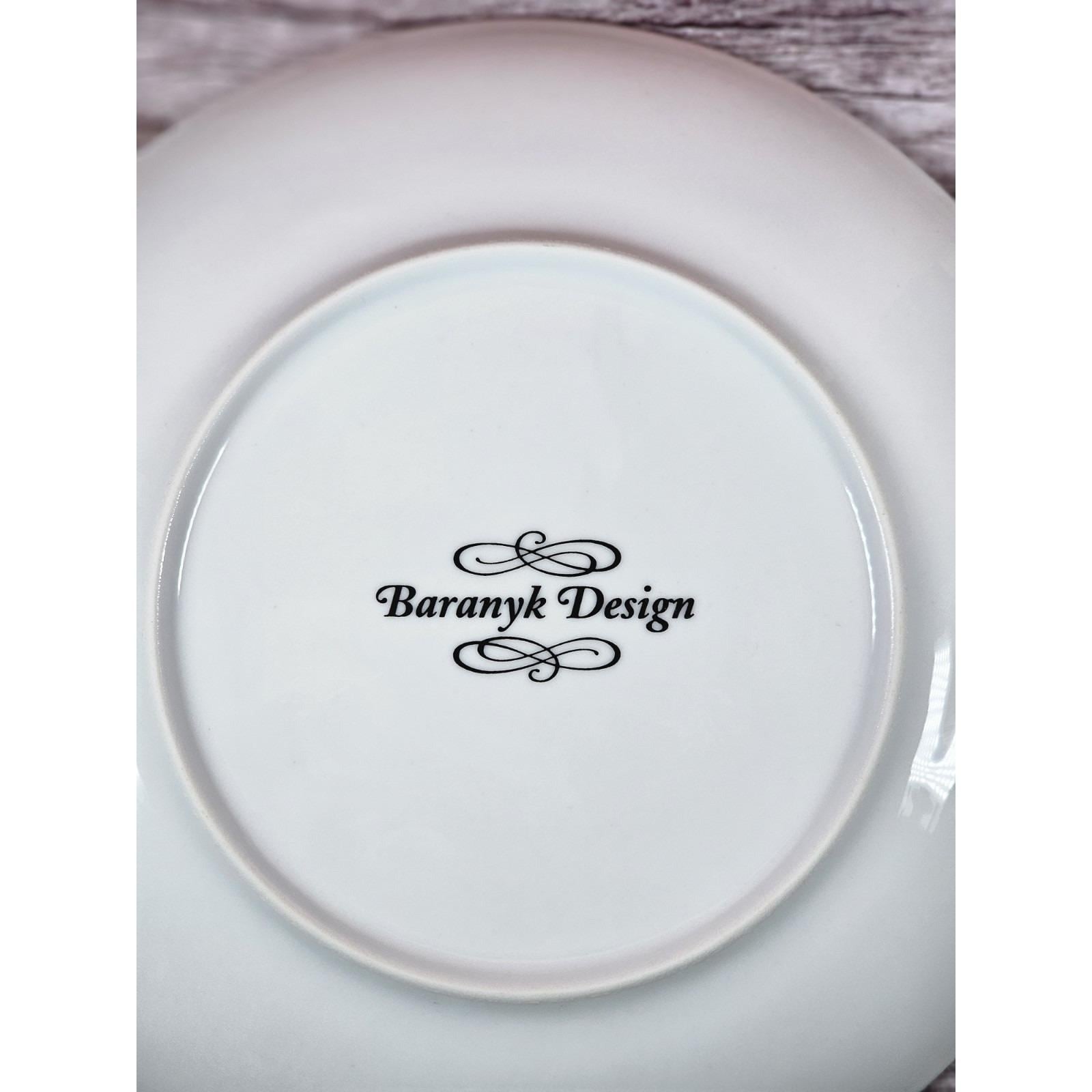 Vintage Baranyk Design Angel Winter Decorative Plate Gold Rim 8 Inch