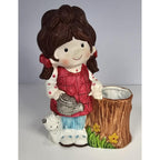 Gentle Treasures Girl Cat Figurine Ceramic Vintage 7x5