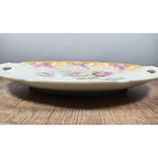 Leuchtenburg Germany Lusterware Tray Pink Roses Gold Trim 9.5"