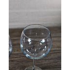 Vintage Clear Bowl Wine Glasses Set of 2 Stemware 8.5" Tall