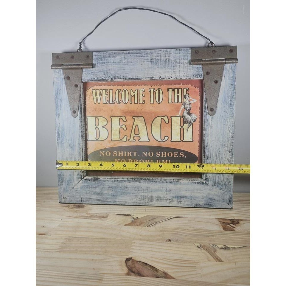 Welcome to the Beach Sign Wooden Wall Decor Coastal 14.5