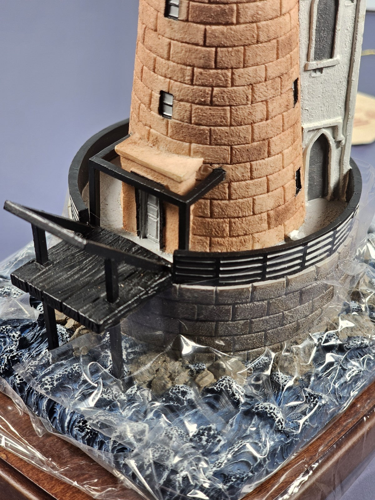 Lefton Lost Lights Bishop & Clerks MA 1857 Lighthouse Figurine With Tin & COA