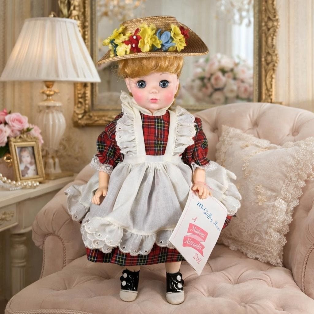 Vintage Madame Alexander McGuffey Ana Doll w Box & Tags Red Plaid