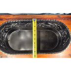 Vintage Embossed Oval Metal Planter Gold Verdigris Cachepot 18.5"