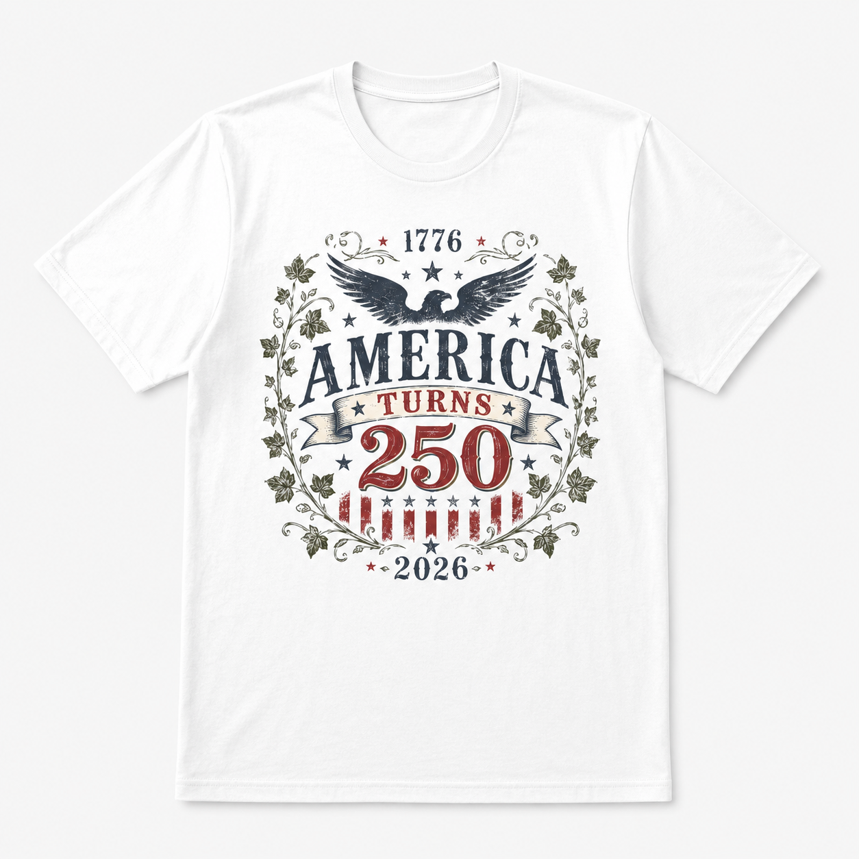 America Turns 250 Shirt 1776 2026 Patriotic Eagle 4th July Tee