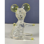 Vintage Lucite Mouse Figurines Clear Yellow Hong Kong