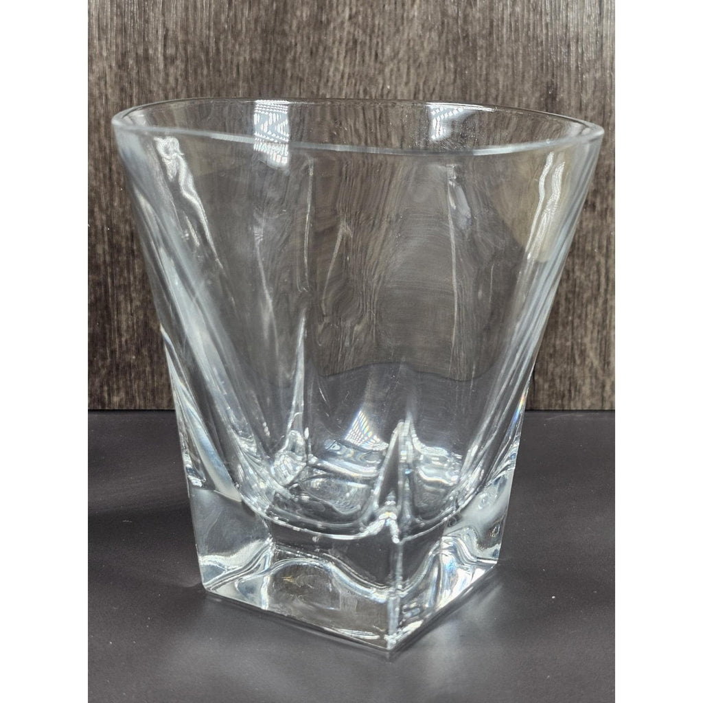 Vintage Lead Crystal Whiskey Glasses Set of 4 Square Base