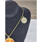 Vintage Cancer Zodiac Pendant Necklace Crab Medallion Charm