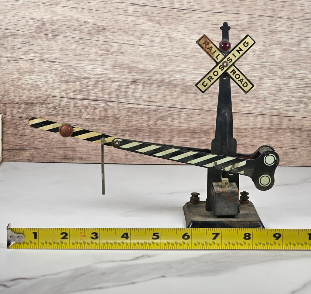 Vintage Marx O Gauge Train Railroad Crossing Arm & Signal Untested