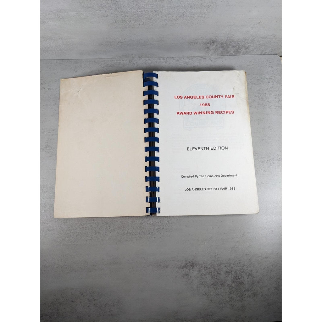 1989 LA County Fair Cookbook Award Winning Recipes Spiral Bound