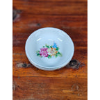Vintage Floral Porcelain Dipping Bowl with Gold Rim – Small Trinket Dish