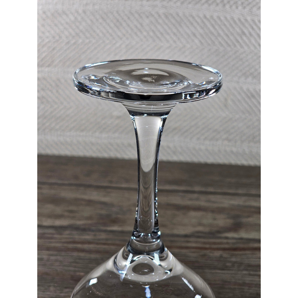 Vintage Clear Wine Glass 8.5" Tall Thick Heavy Stemware