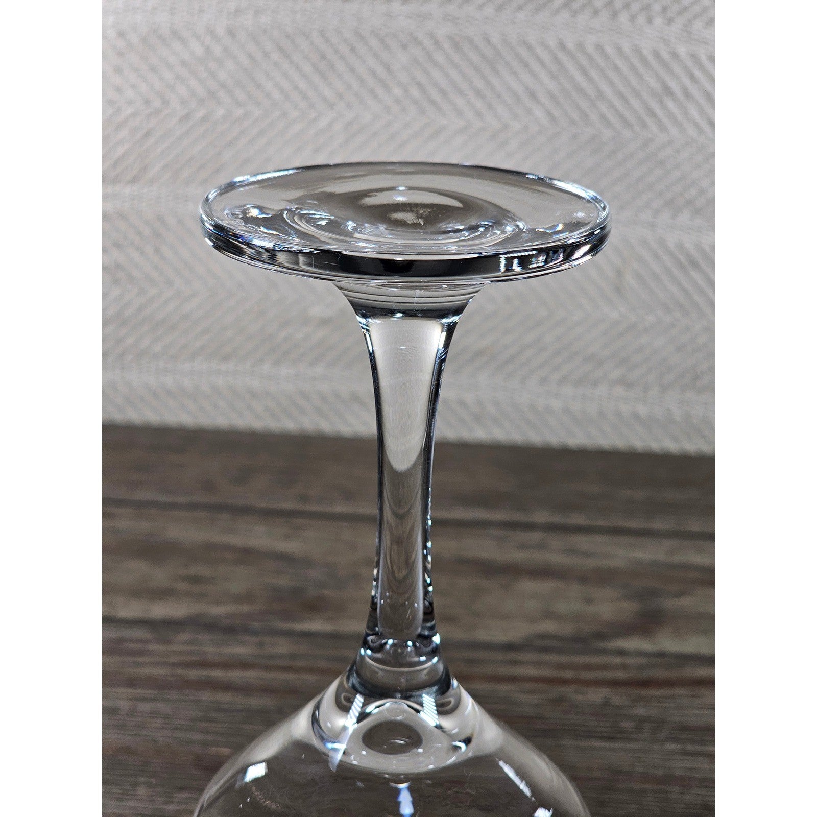 Vintage Clear Wine Glass 8.5" Tall Thick Heavy Stemware