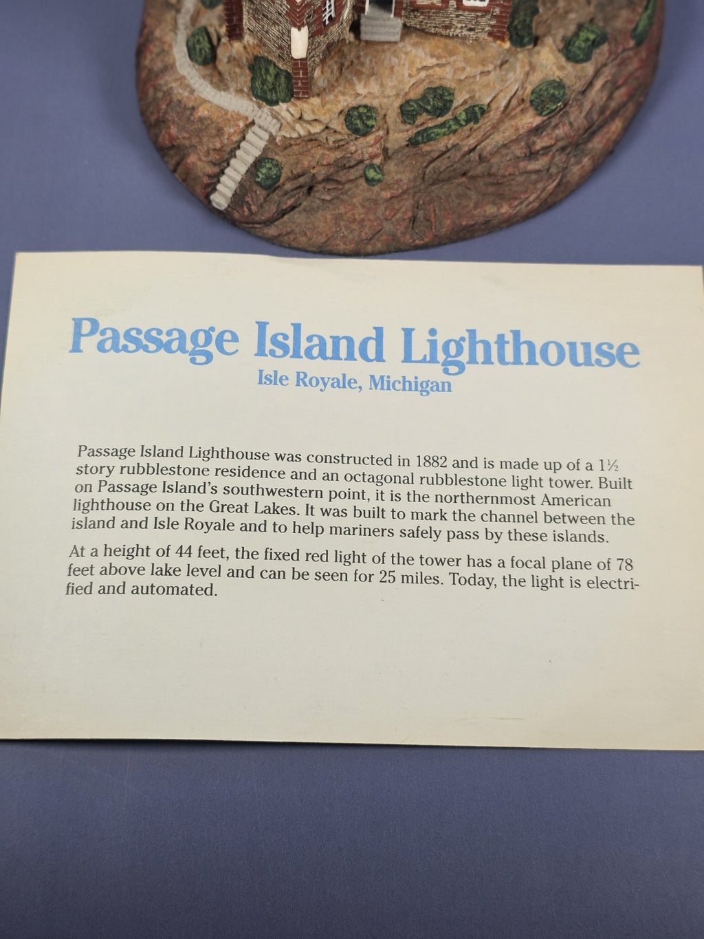 Passage Island Lighthouse Replica By Danbury Mint 1994 Historic American Lightho
