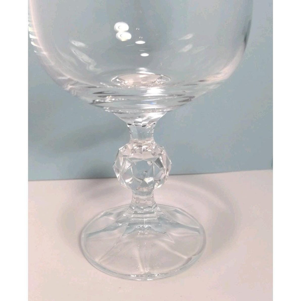Vintage Claudia Bohemia Crystal Goblet Knob Stem 6.5" Tall