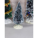 Vintage Lemax Christmas Village Trees Set of 3 Flocked Snowy Trees