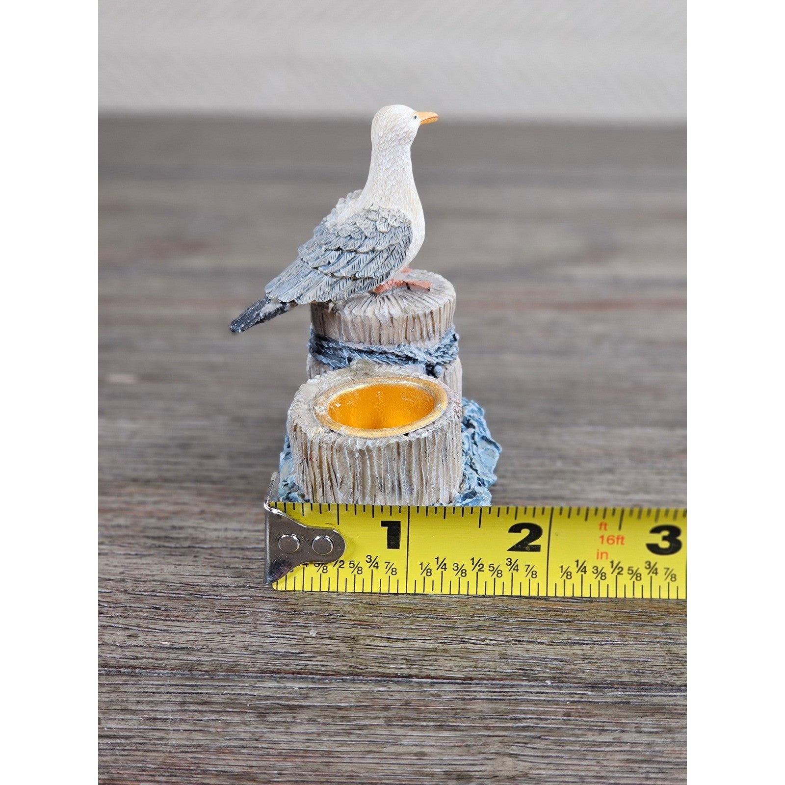 Vintage Seagull Candlestick Holder Nautical Coastal Decor Small Table Accent