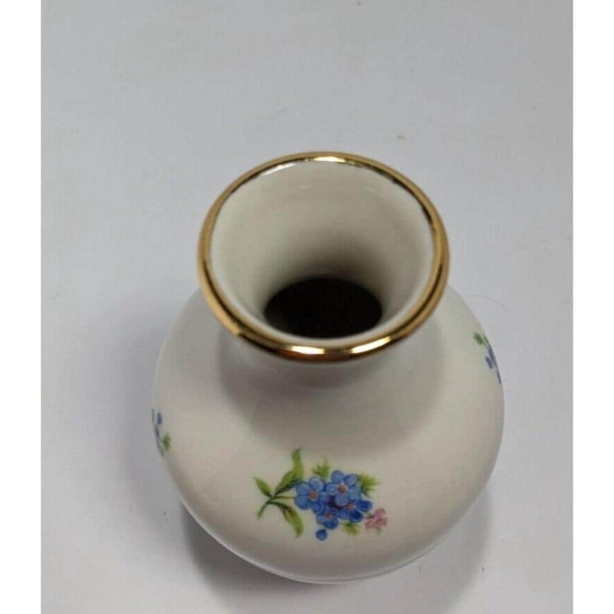 Vintage Holley Ross Vase 22K Gold Trim Porcelain 4.5 Inch