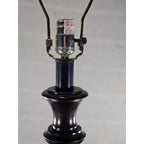 Vintage Wood Table Lamp 30" Tall Black Gold Distressed Base