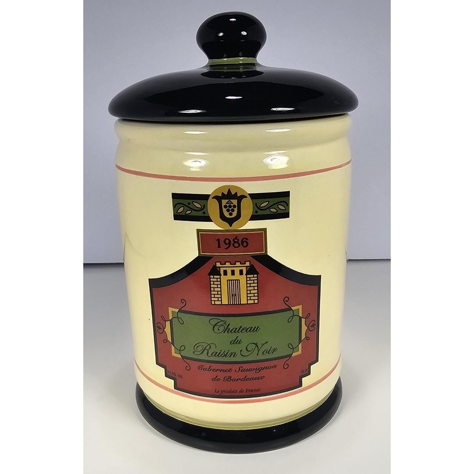 Oggi Chateau du Raisin Noir Canister Lid 6.5x5 Kitchen