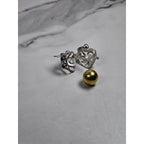 Vintage Hinged Locket Pendant with Inner Sphere & Dark Stone Accents