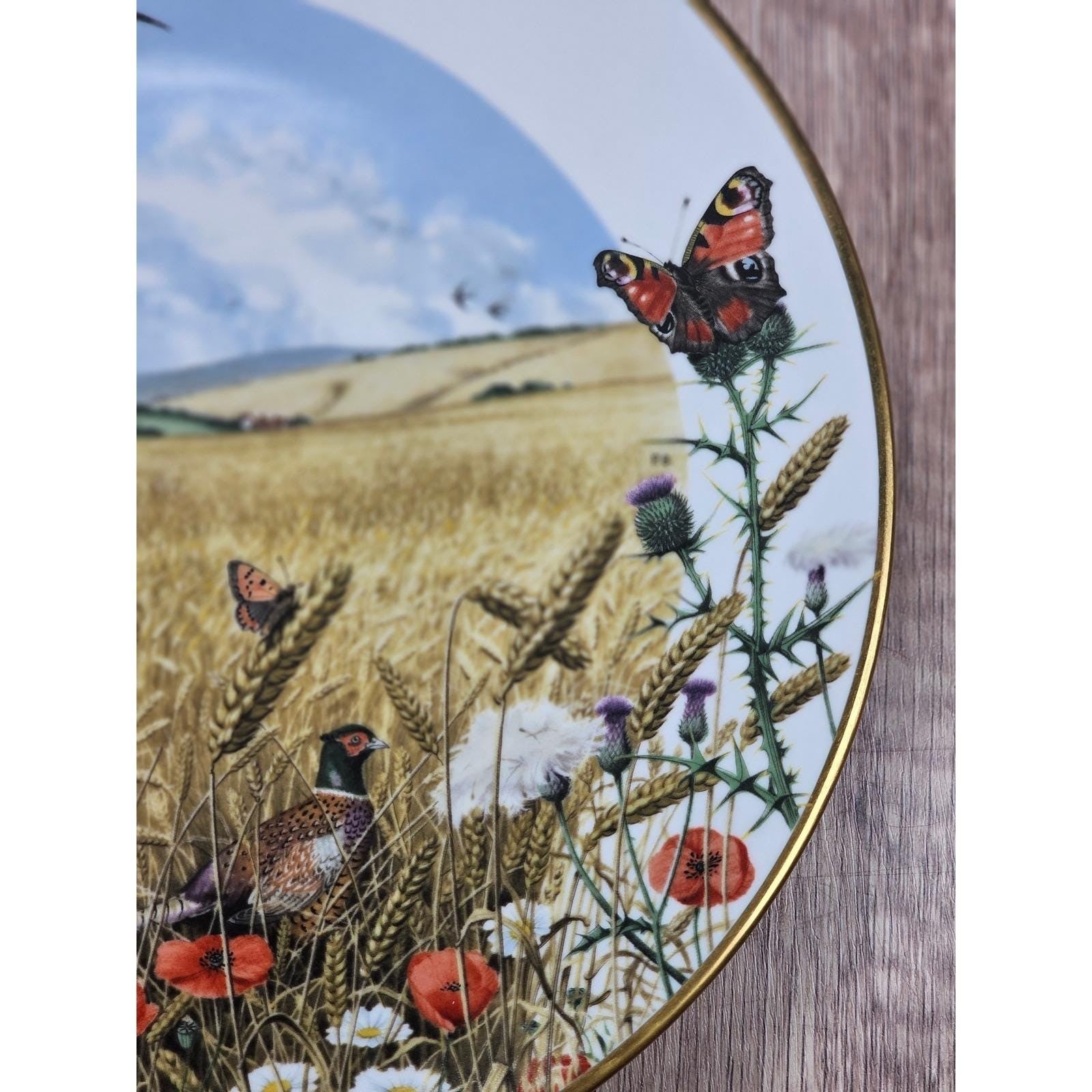 Vintage Franklin Porcelain Plate Wheatfields in August Peter Barrett 1979