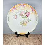 Leuchtenburg Germany Lusterware Tray Pink Roses Gold Trim 9.5"