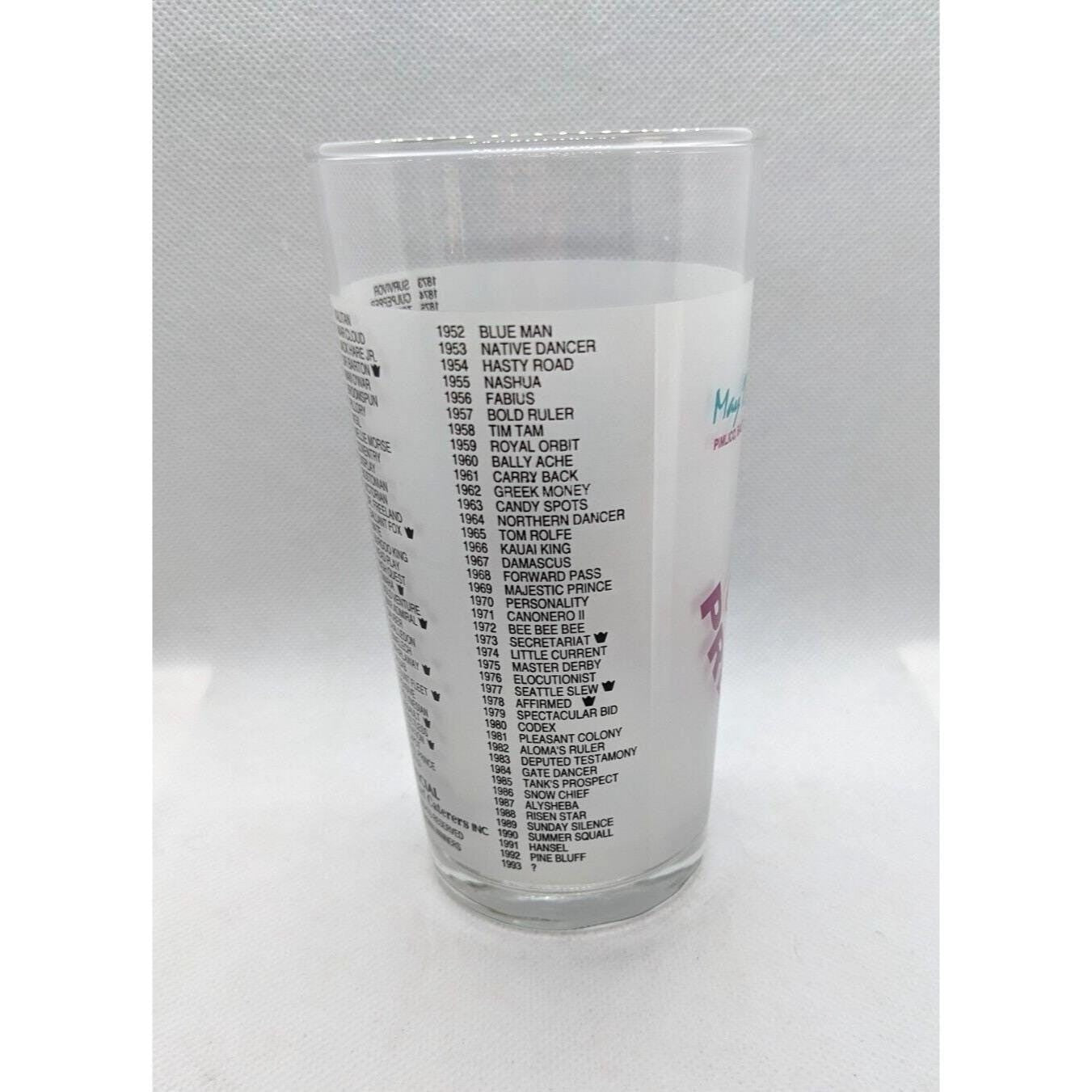 1993 Preakness Stakes Glass 118th Running Libbey