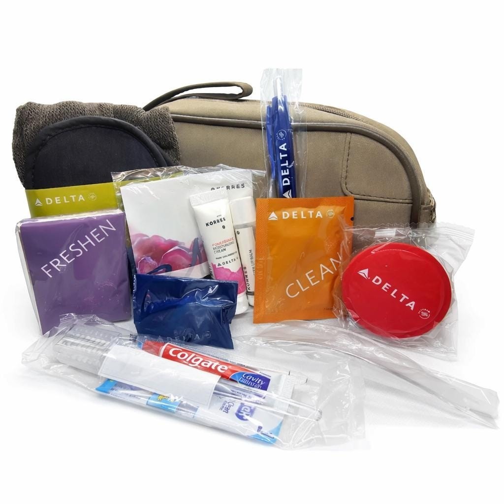 Vintage Delta Airlines Amenity Kit Travel Toiletry Bag