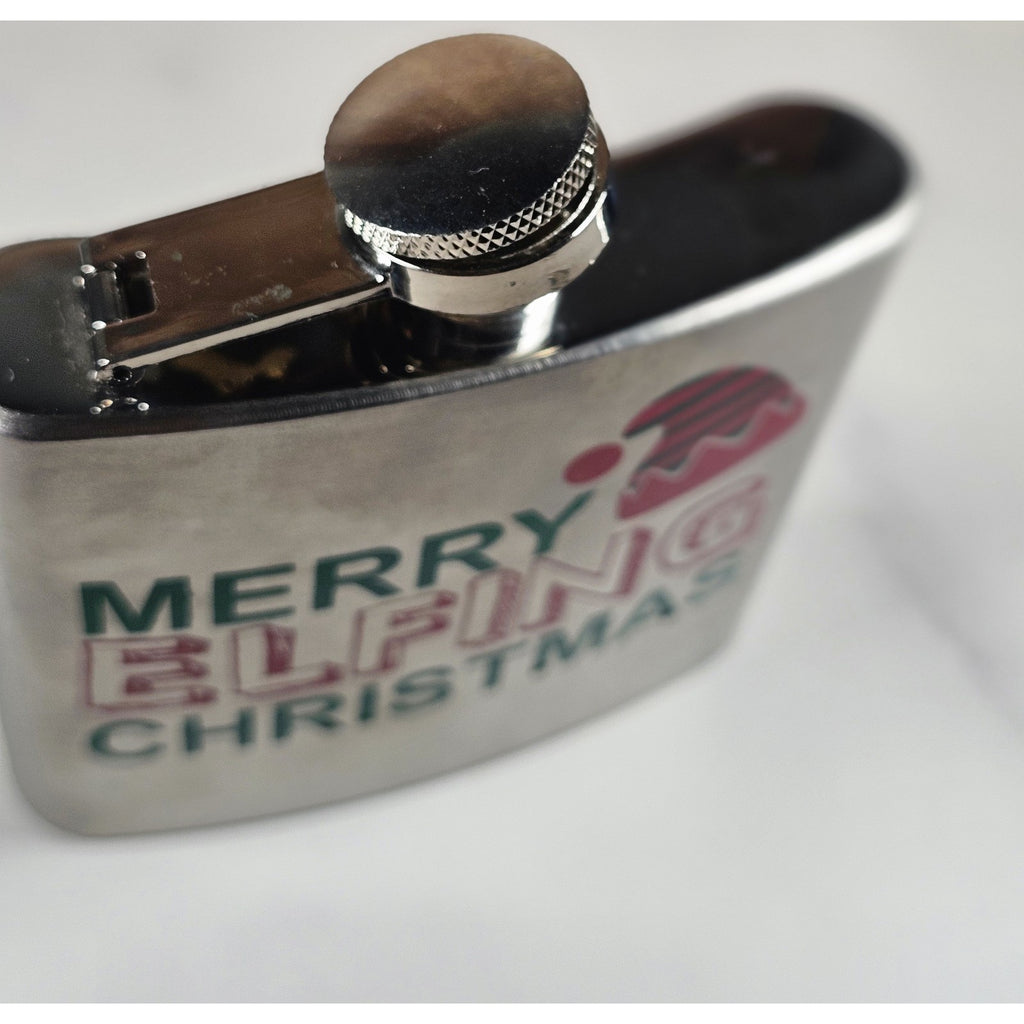 Stainless Steel 5oz Merry Elfing Christmas Flask