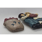 Vintage Resin Magnet Set Man Woman Heart Apple Sack Fridge Magnets