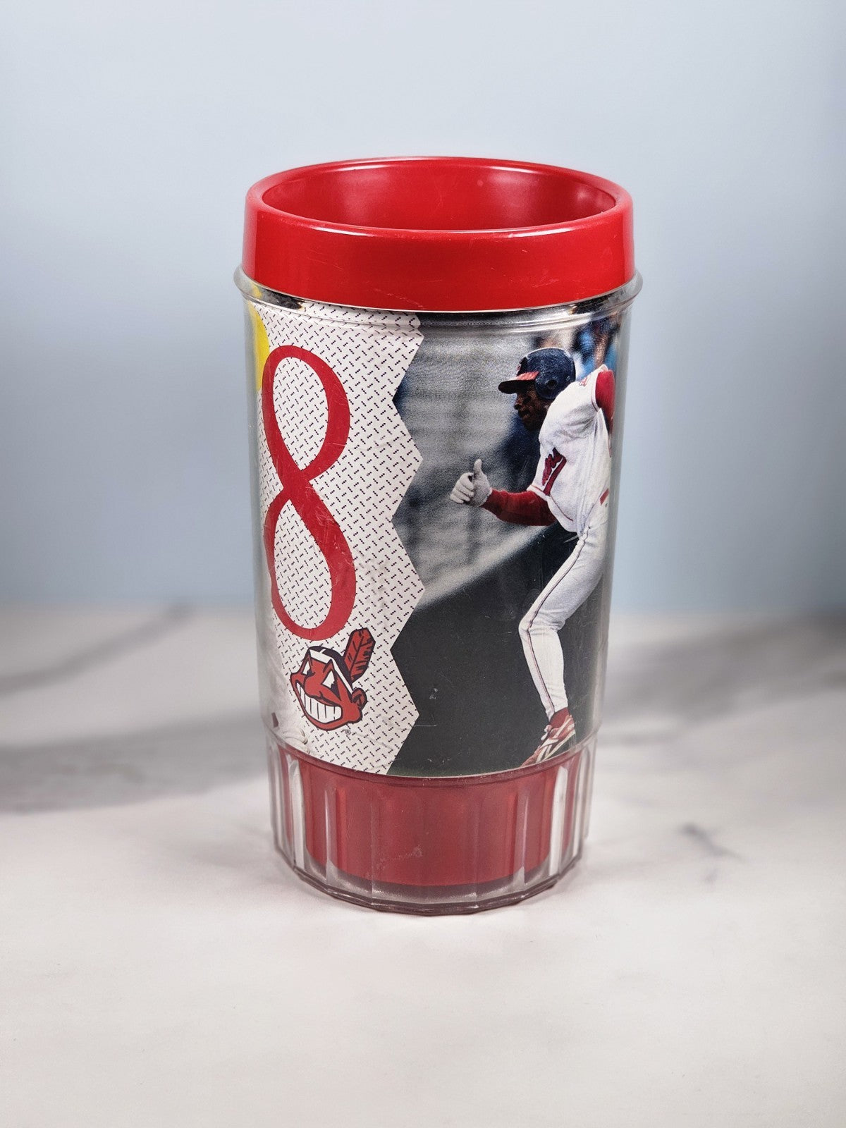 Vintage Cleveland Indians Albert Belle Pepsi Insulated Plastic Tumbler 1990s Spo