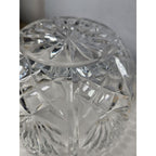 Vintage Cut Crystal Glass Bowl Starburst Pattern Scalloped Rim