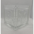 Vintage Mikasa Crystal Baby Keepsake Box BABY Glass Memory Box