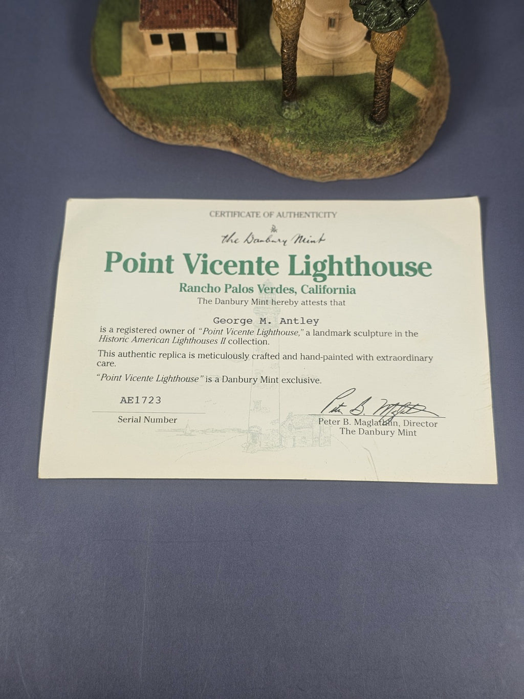 Vintage The Danbury Mint 1993 POINT VICENTE LIGHTHOUSE Sculpture