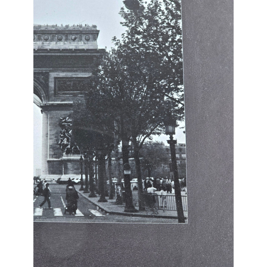 Vintage Framed Paris Arc de Triomphe Black & White Photograph | 13x12 Wall Art