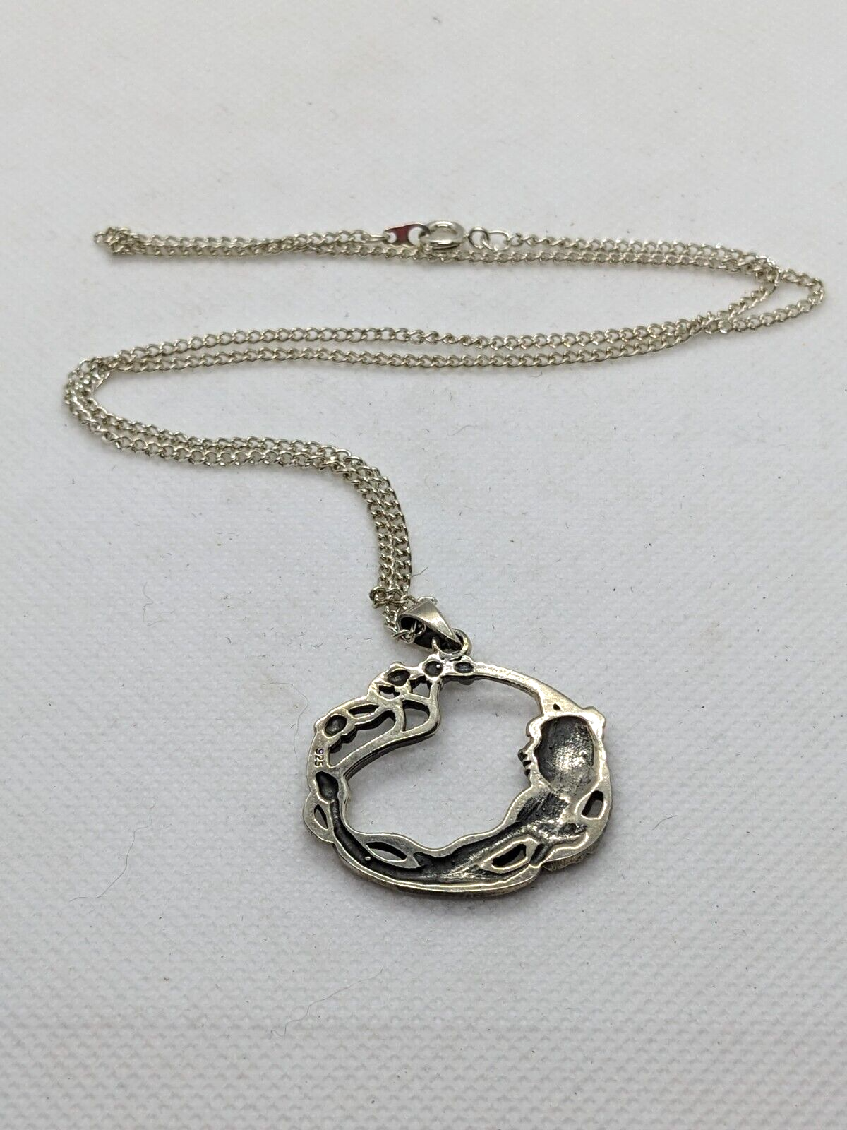 925 Sterling Silver Goddess Flowing Hair Pendant on a 20" Silver Chain